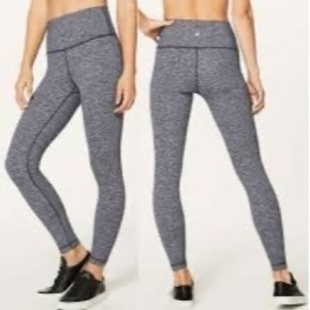 Lululemon High-Rise Leggings Size 2 Luon Black Yoga Tights 25" Inseam